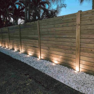 Elevate Your Outdoor Space: Crafting a Stunning DIY Horizontal Board Fence with Illuminating Lights