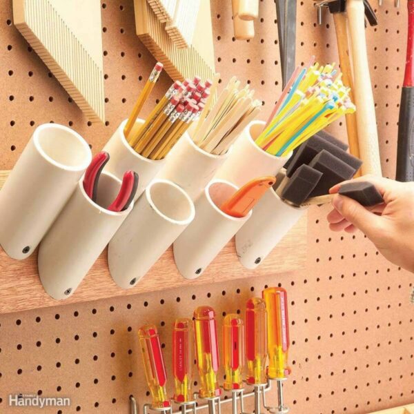 DIY WALL-MOUNTED PVC PIPE ORGANIZER: PERFECT FOR TOOLS AND SUPPLIES