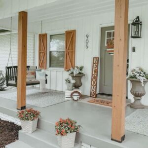 Creating A Welcoming Front Porch With Cedar Posts And White Siding