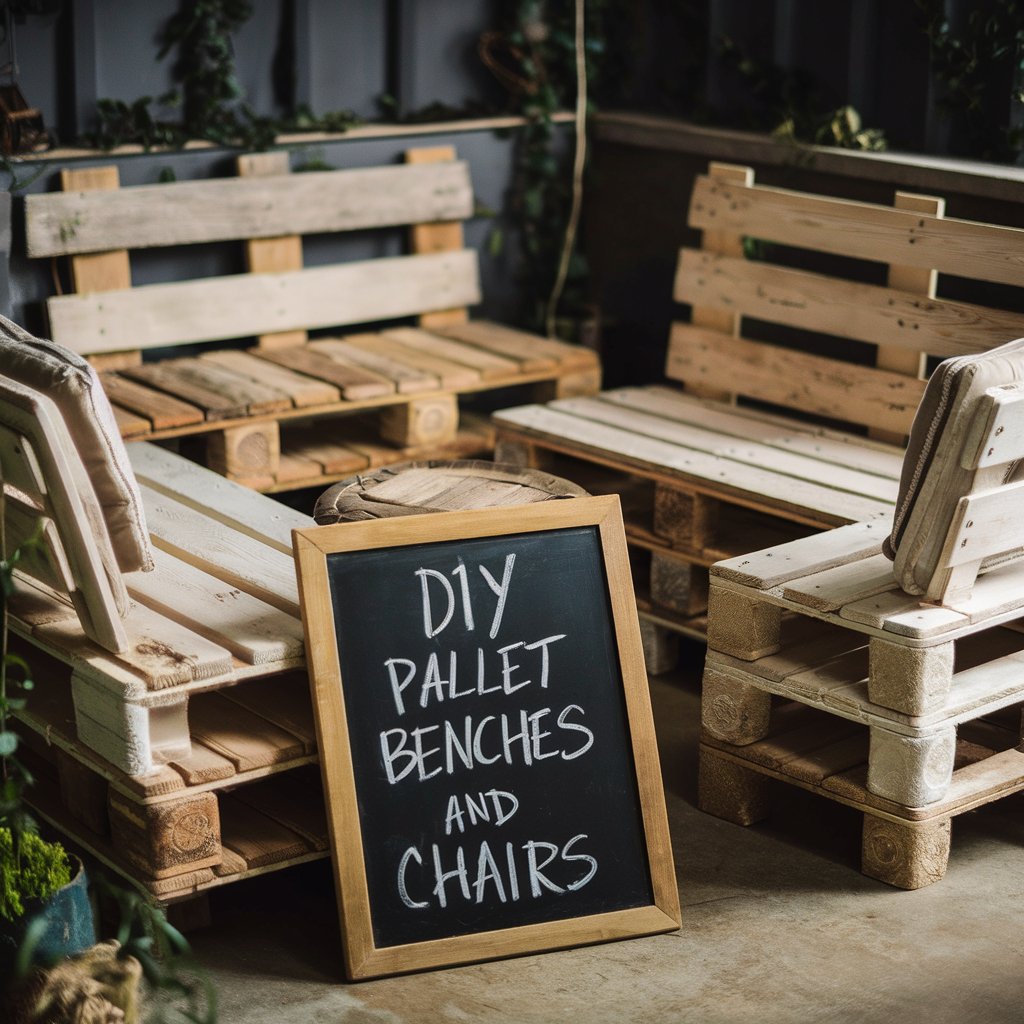 diy pallet benches and chairs