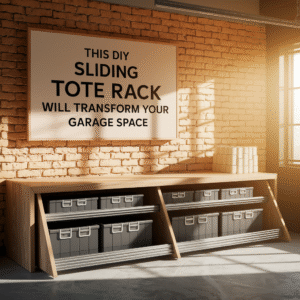 This DIY Sliding Tote Rack Will Transform Your Garage Space