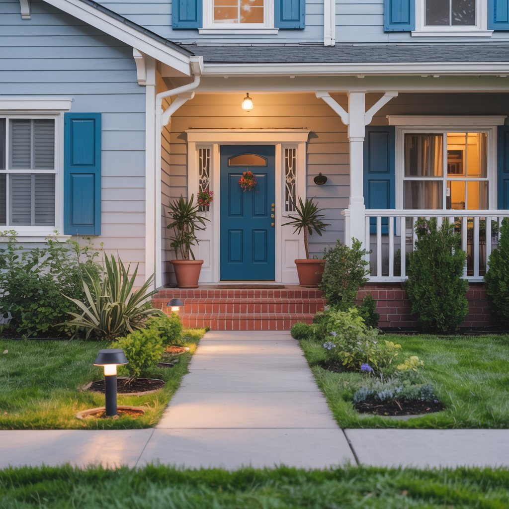 Curb appeal for your home near sidewalk 