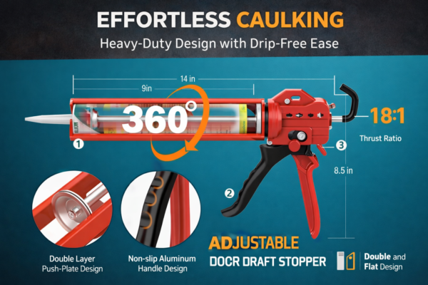 Get Clean Professional Seals with This Easy Drip-Free Caulk Gun