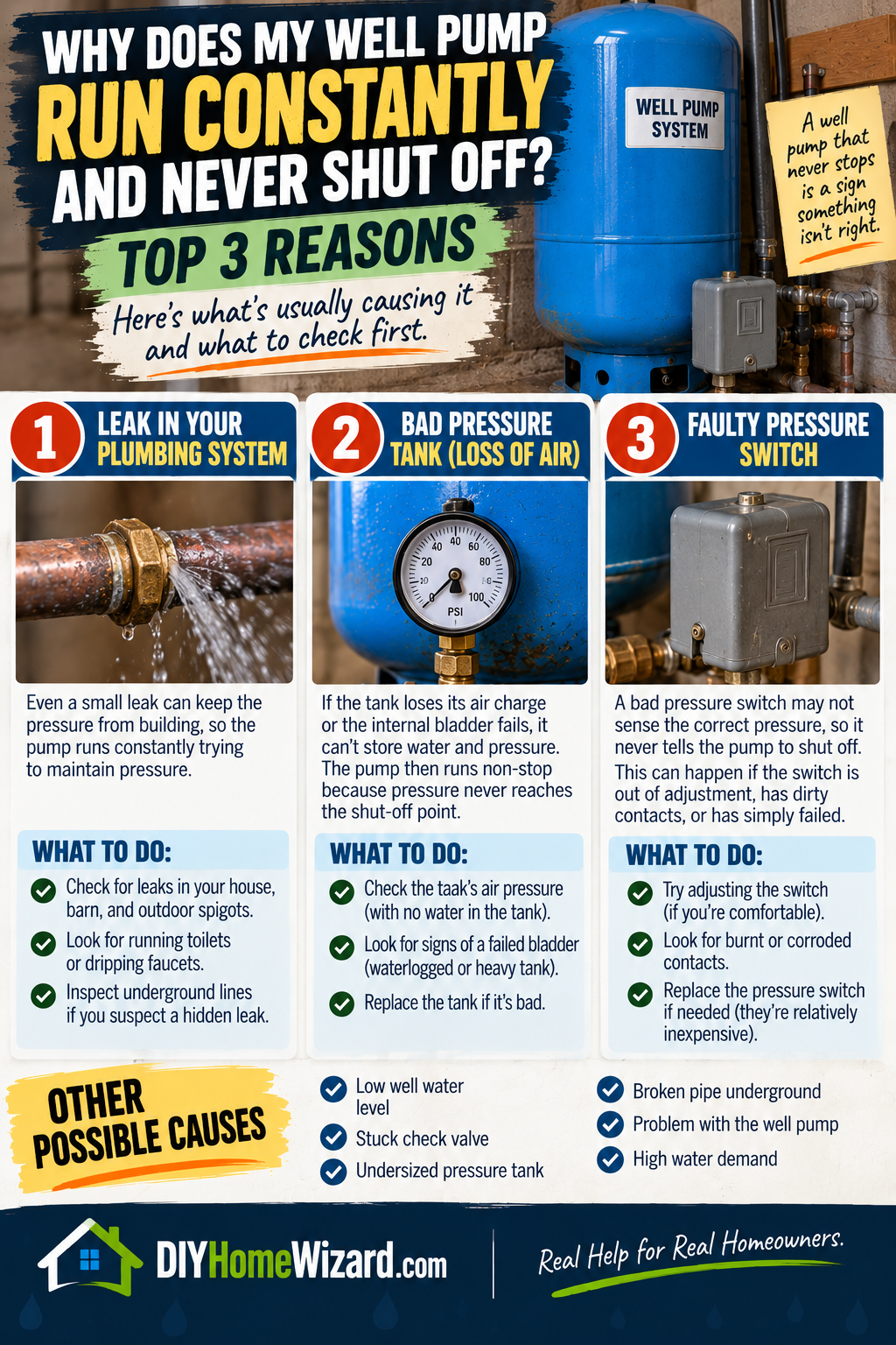 Why Does My Well Pump Run Constantly and Never Shut Off?